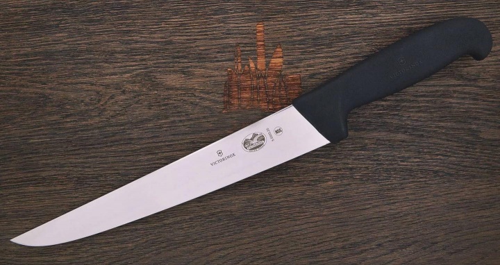 Нож для обвалки мяса Victorinox, лезвие прямое с заостренным кончиком 25 см, черный