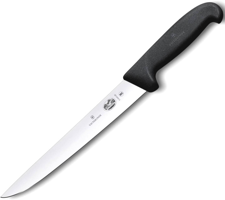 Нож для обвалки мяса Victorinox, лезвие прямое с заостренным кончиком 25 см, черный