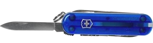  Нож-брелок Victorinox NailClip, 65 мм, 8 функций, полупрозрачный синий